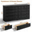 Commode 10 tiroirs pour chambre à coucher, meuble télé pour commode, commode pour rangement et rangement, noir-1817450404