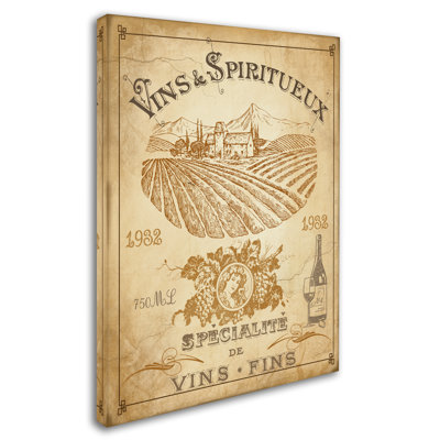 « rétro the french wine label », affiche rétro sur toile tendue