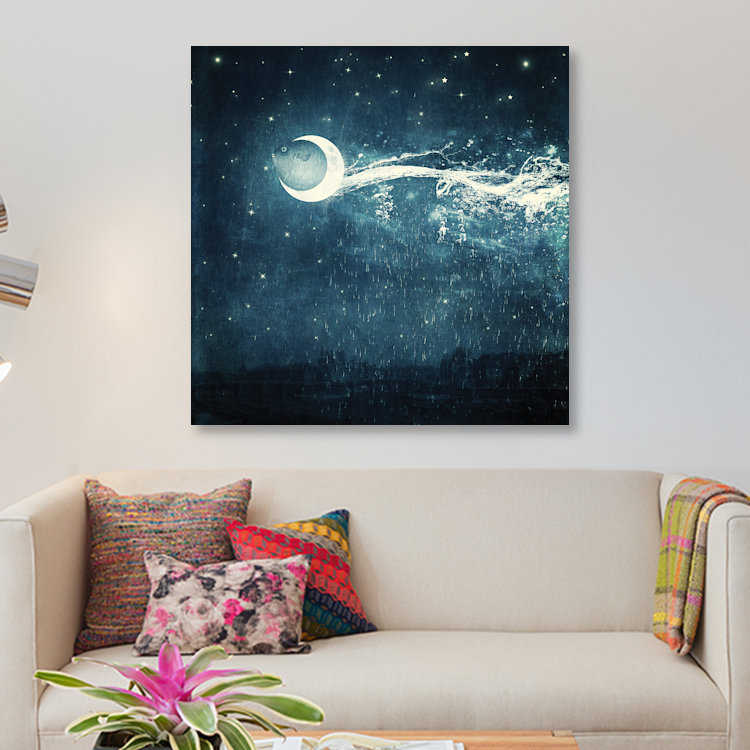 «Moonriver», impression sur toile, H 18 po x l 18 po x P 1,5 po, Toile tendue, Pas de tapis