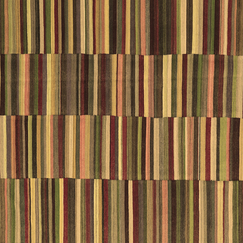 Washable Striped Indoor Rug, Square 3'