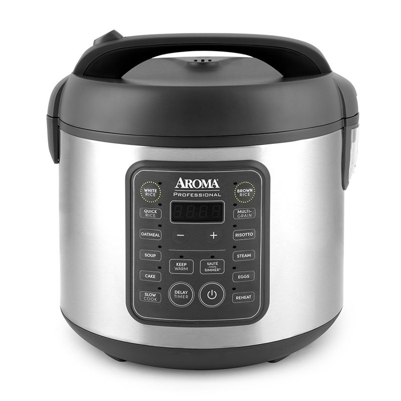 Stainless Steel 10-Cup Digital Rice Cooker with Steamer