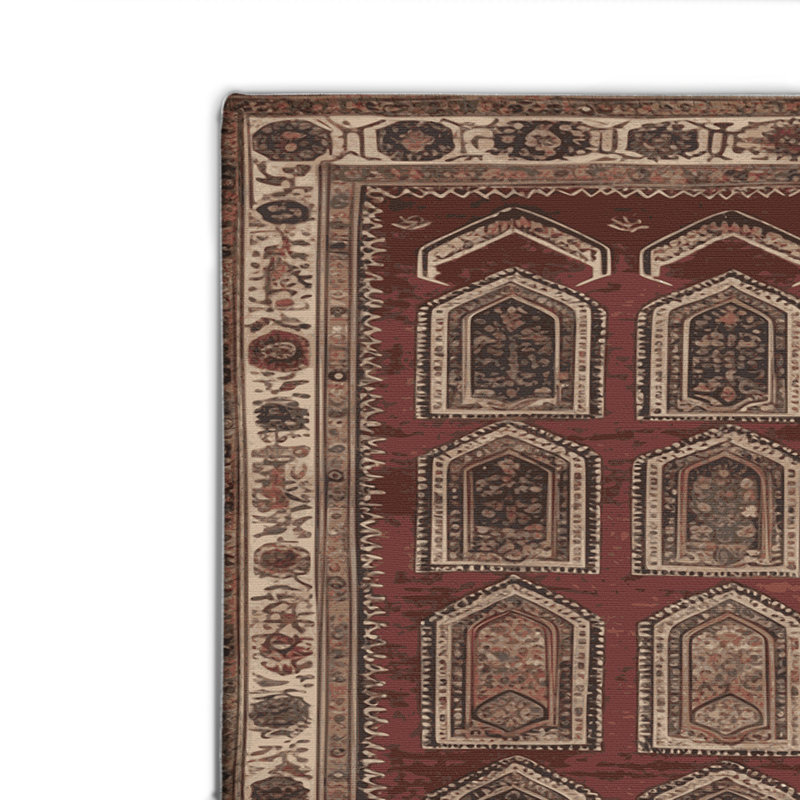 Tapis d'intérieur et d'extérieur noir Persian, Rectangulaire 2 pi x 3 pi