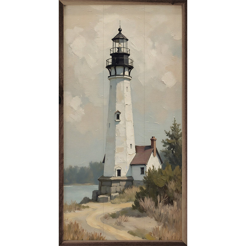Phare dans la baie, H 16 po x l 8 po