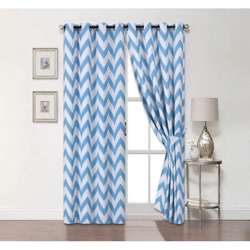 Ojas Blackout Curtain Pair, Aqua, 50" x 63"