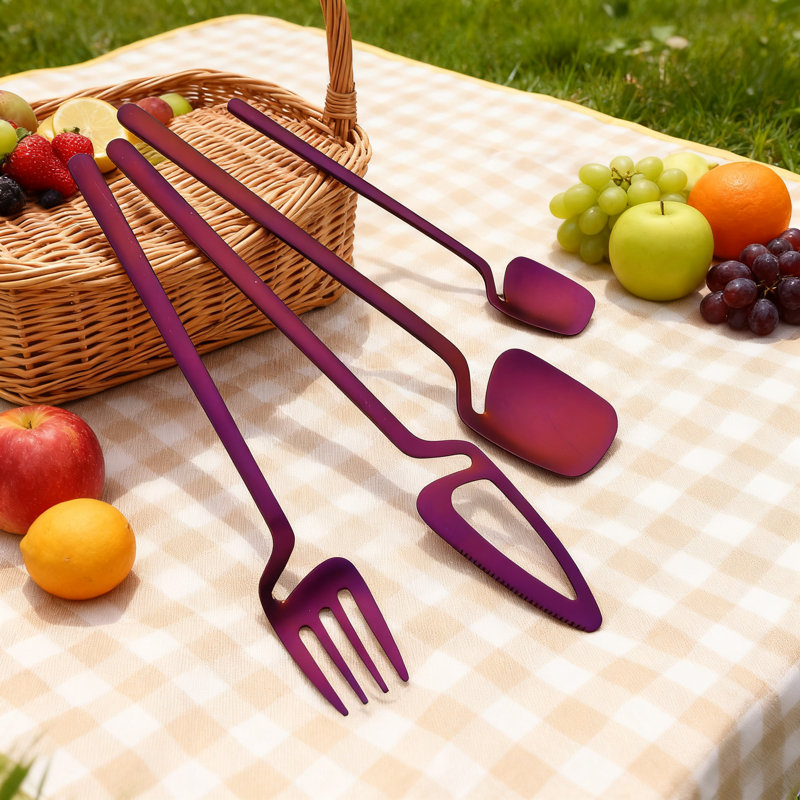 Service de vaisselle 24 pièces en acier inoxydable pour 6 personnes, ensemble de couverts allant au lave-vaisselle avec finition satinée pour les repas de tous les jours