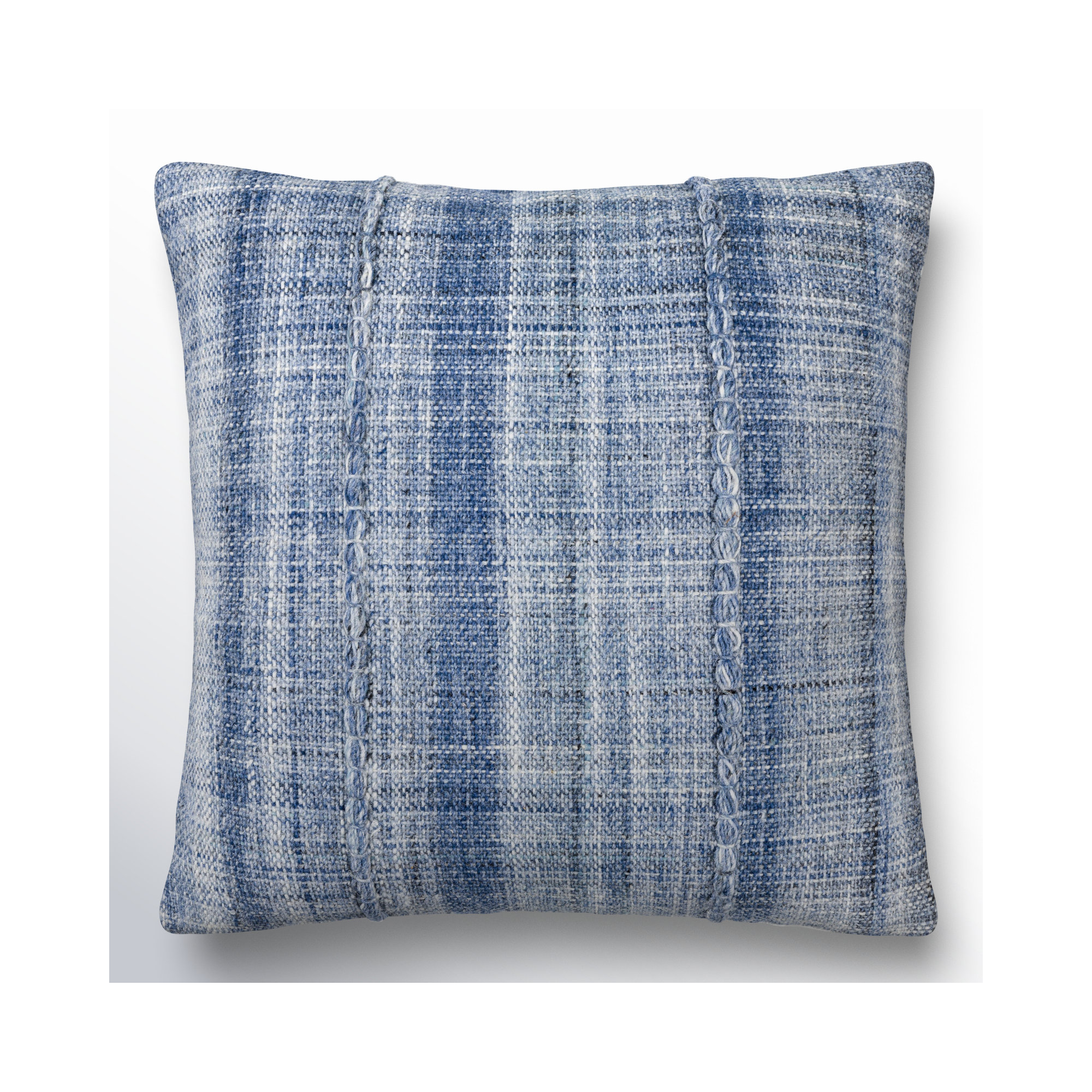 Zeppelin Recycled PET Yarn Throw Pillow, Pewter, Polyester/Polyfill, 22"H x 22"W