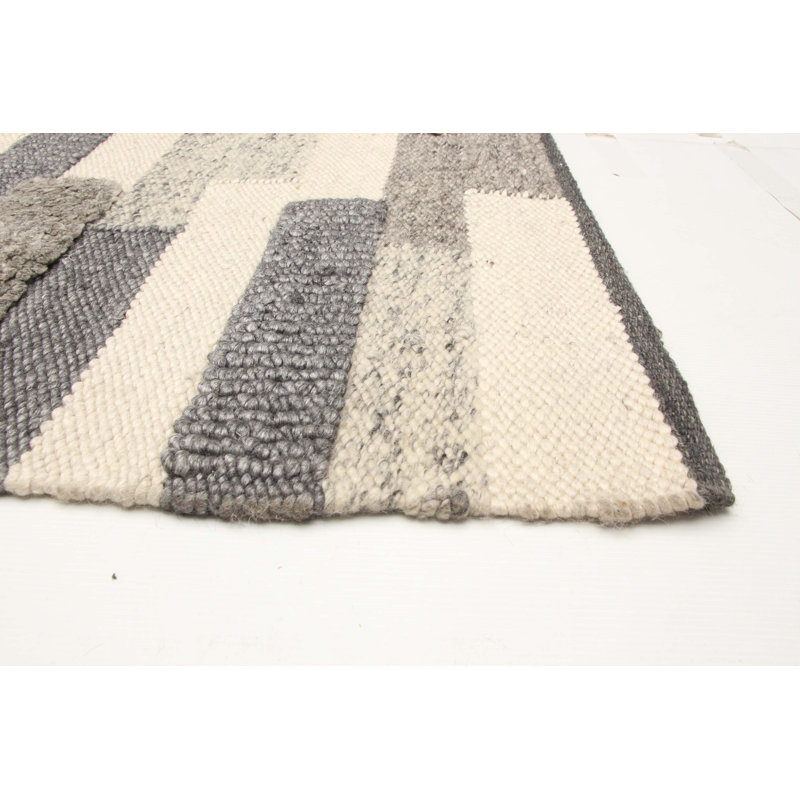 Tapis gris en laine New Age Iamandi One-of-a-Kind