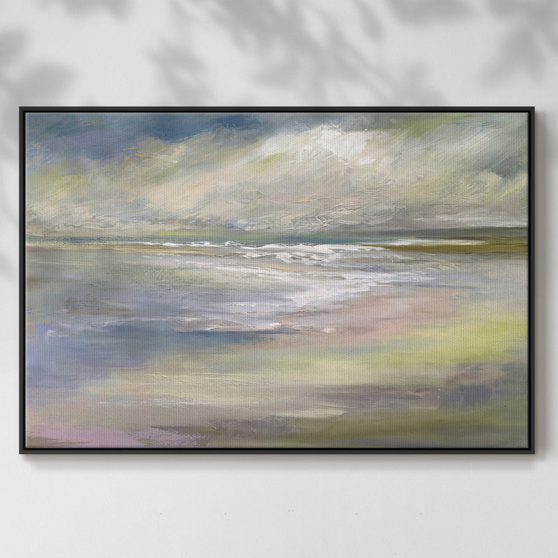 Beach Light II, reproduction sur toile encadrée, H 25 po x l 37 po x P 2 po, Noir