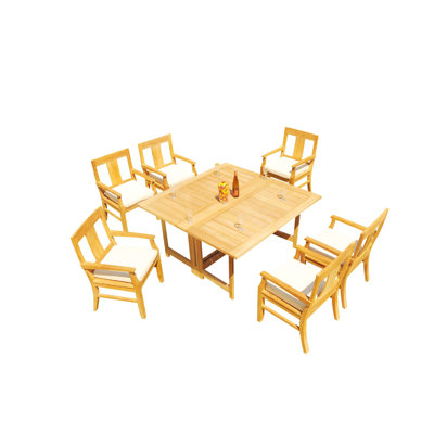 Ensemble repas 9 pièces teck Kevon