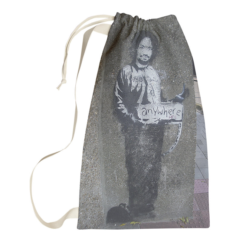 Fabric Laundry Bag with Handles, Large (36" H x 28" W x 1" D)