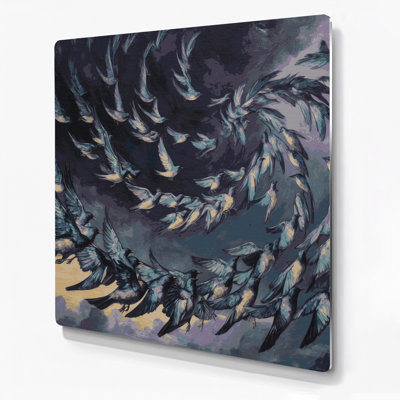 Oiseaux, art mural gris Starling