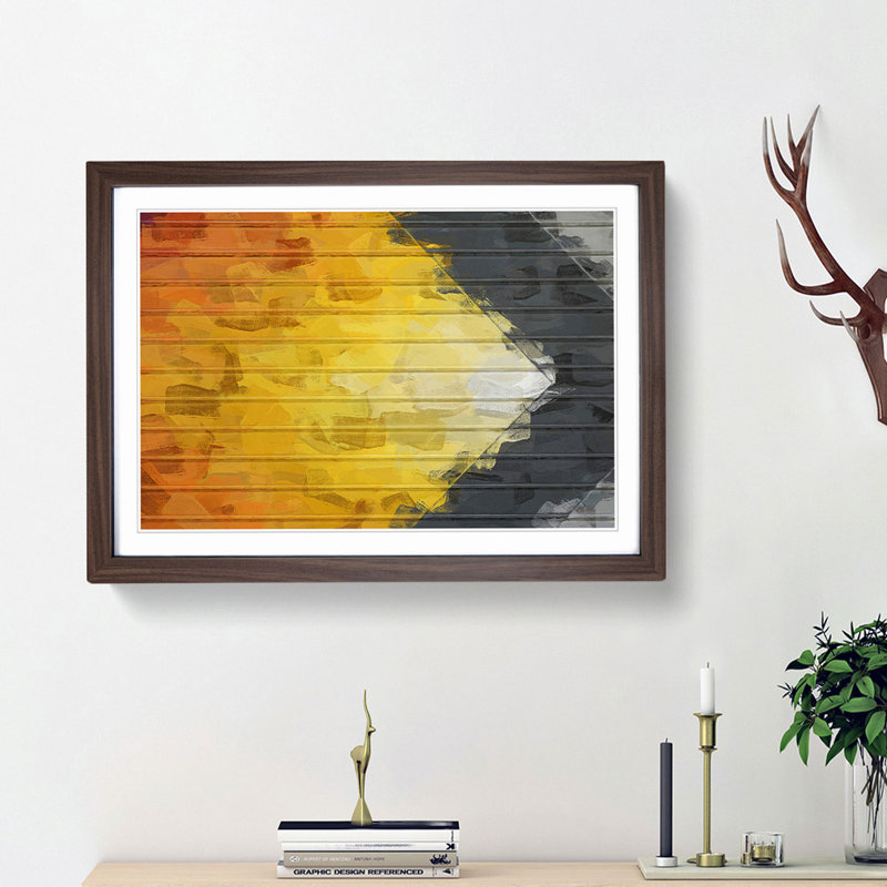 Follow Me in Abstract - Picture Frame Graphic Art Print, 62cm H x 87cm W x 2cm D, Walnut Framed