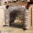 Large Fireplace Screen With Decorative Scroll Design