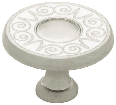 (Paquet de 5) Nickel satiné à boutons deux tons 1-3 / 8 pouces AS-IS Atlantis