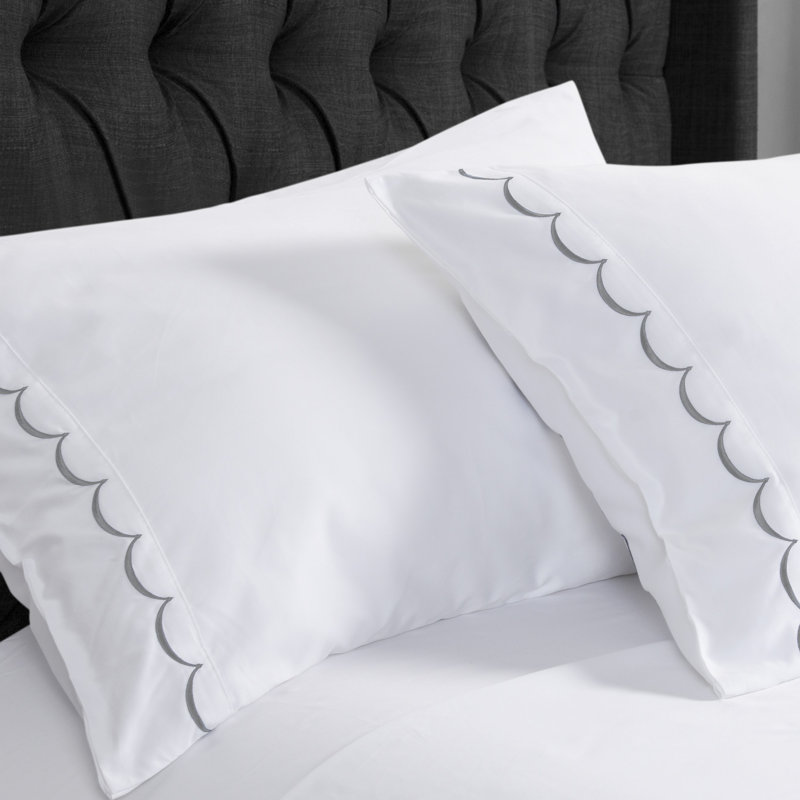 Mirena 600 Thread Count Brushed Cotton Sateen Pillowcase, King, Gray