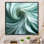 «Green Soft Fractal Spirals III - Abstract Spirals», art mural
