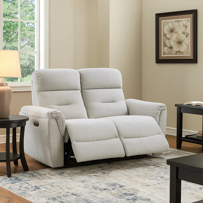 Causeuse inclinable Tres Power Motion avec port USB, chenille grise rembourrée de mousse