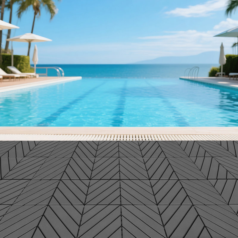 Carreaux de terrasse en plastique emboîtables, Gris