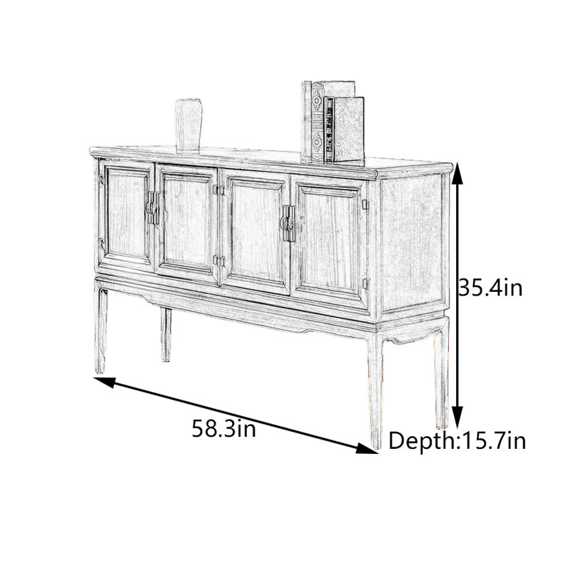 Solid Camphor Wood Entryway Cabinet