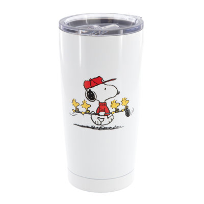 Gibson Peanuts 17-ounce Thermal Tumbler With Lid In White