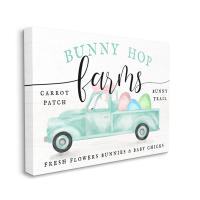 " Bunny Hop Farms Sign Easter Egg Green Truck " by Daphne Polselli