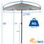 SUNMER 2M Beach Umbrella with Tilt Mechanism-439626678