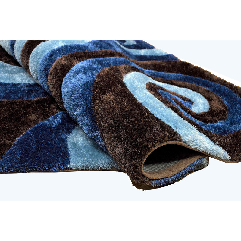 Tapis modernes Handister Rugs 3-D-805 chocolat moderne 7,5 po x 10,4 po, Rectangle 5 pi x 7 pi