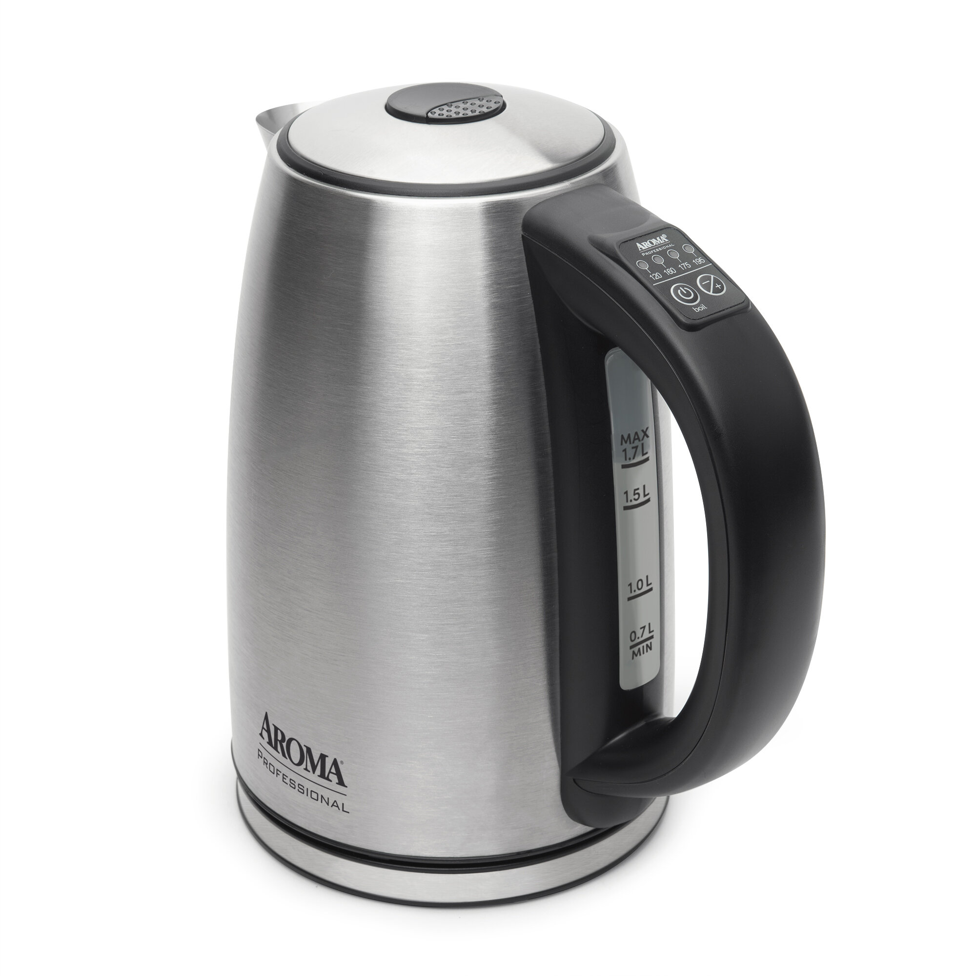 AROMAÂ® Professional 1.7L / 7 Stainless Steel Digital Electric Kettle With  Cordless Pouring , Automatic Shut-Off, Strix Technology (AWK-1800SD)