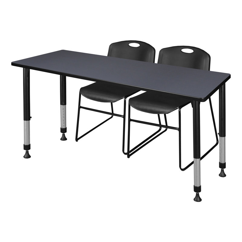 Table de formation réglable en hauteur Kee, Gris/noir, H 34 po x L 72 po x l 30 po