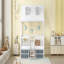 Structure de lit simple en bois, blanc-797573472-797573473