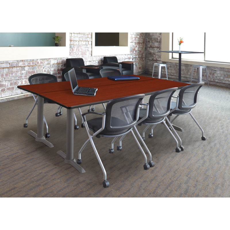 Base et table de formation Cain, Gris, Cerise, H 29 po x L 84 po x l 24 po