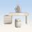 47.24"White Solid Wood Dressing Table and Storage Cabinet Set