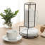  Ensemble de 4 tasses à café avec 4 soucoupes empilables, support en métal, tasses à café pour latte, café, moka et thé-1900301007