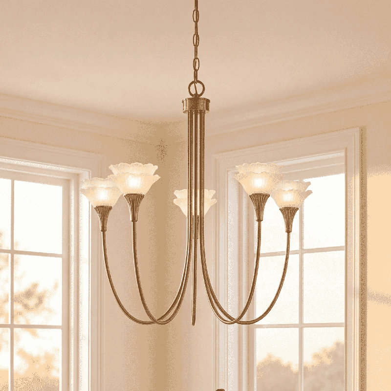 Florena 5-Light Chandelier in Noble Brass by Breegan Jane