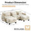 Canapé modulaire en U avec repose-pieds, causeuse inclinable en chenille moderne, canapé amovible, coussins à ressorts ensachés, structure en bois massif, facile à installer-1225157581-1225157583