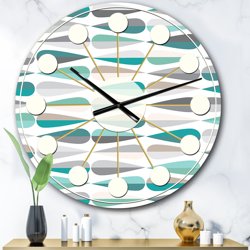 Horloge murale rétro Mid-Century, Surdimensionné