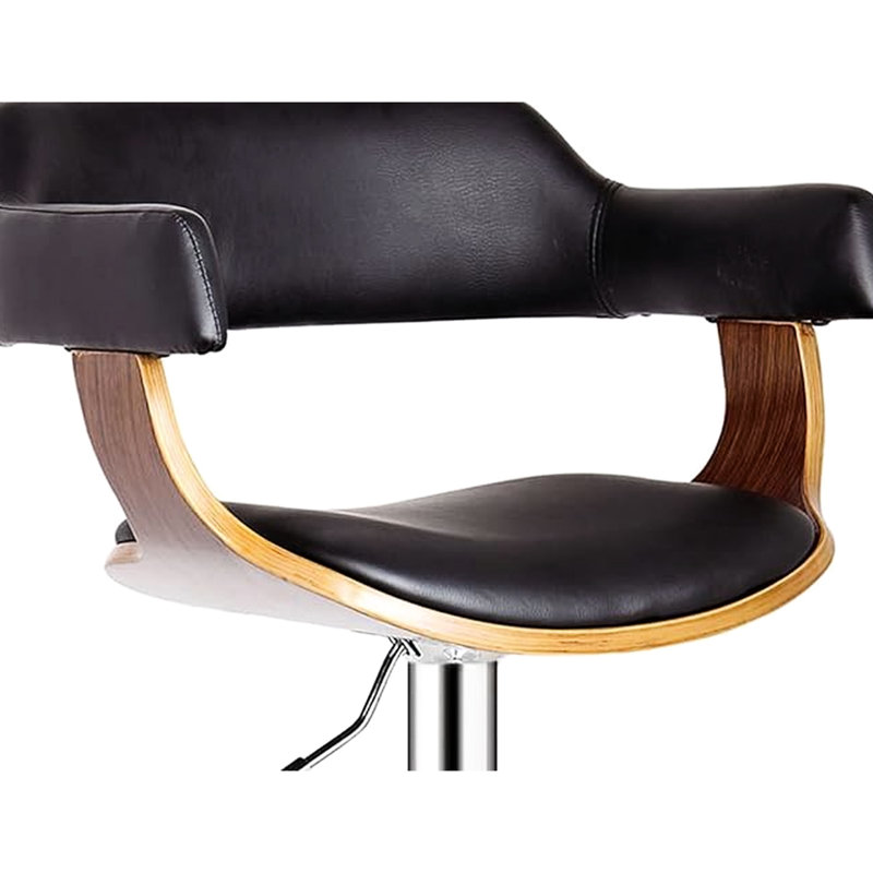 Pivot réglable avec finition en chêne patiné et rembourré, capacité de rotation à 360 °, hauteur réglable à l'infini, base large pour repose-pieds, design noir et kaki, cuisine idéale, en ABS
