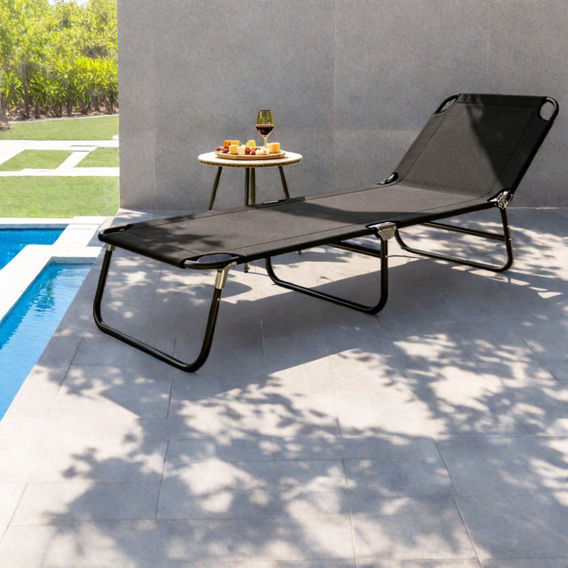 Méridiennes de patio portatives, chaise d'extérieur moderne réglable en acier