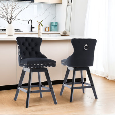 Swivel Upholstered Counter Stool(Set Of 2)