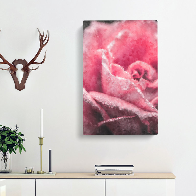 Petals Of A Pink Rose - Wrapped Canvas, 50cm H x 35cm W x 3cm D