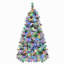 Arbre de Noël enneigé épinette 6 pi avec pommes de pin, arbre de Noël artificiel avec 403 pointes de branches, branches mixtes en PE et PVC, 250 lumières DEL multicolores, 11 modes de clignotants, décorations des Fêtes-977236040-977236043