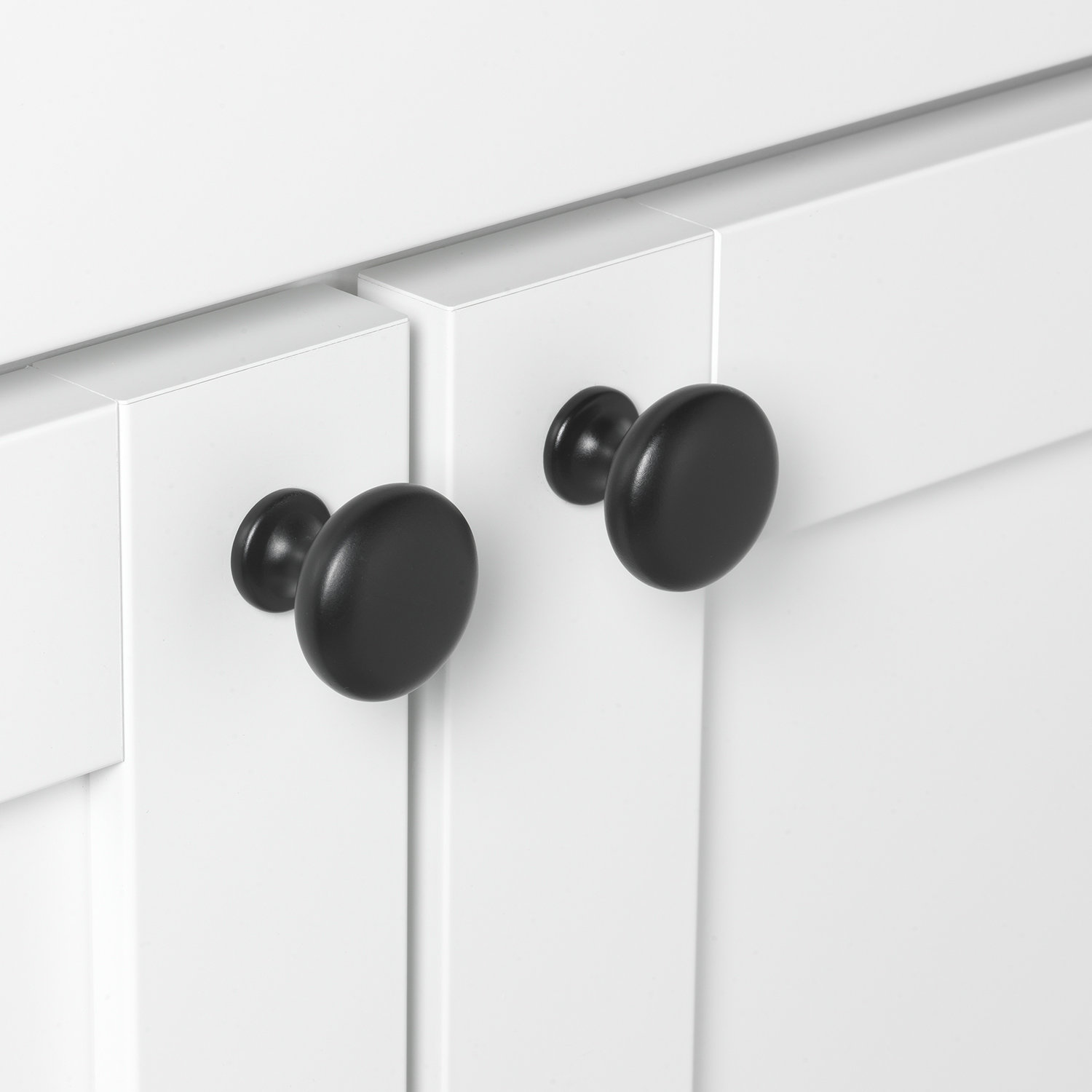 Metal Mushroom Cabinet Knob, Matte Black