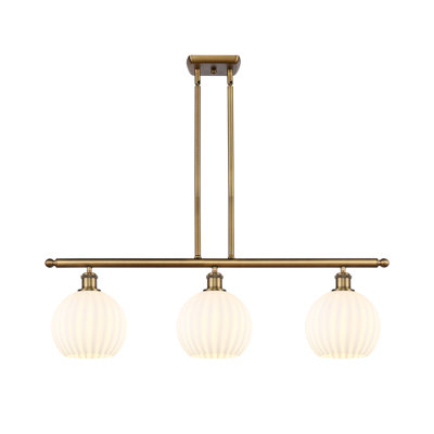 Benway 3 - Light Steel Dimmable Kitchen Island Globe Chandelier