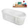 67" Streamline Soaking Matte White Freestanding Tub and Tray With Internal Drain