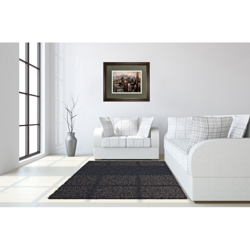 Manhattan Twilight Wall Art - 34" x 40" - Brown Frame