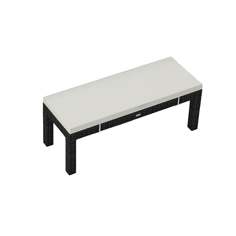 Banc de pique-nique en osier Suffern, Toile Sunbrella® naturel