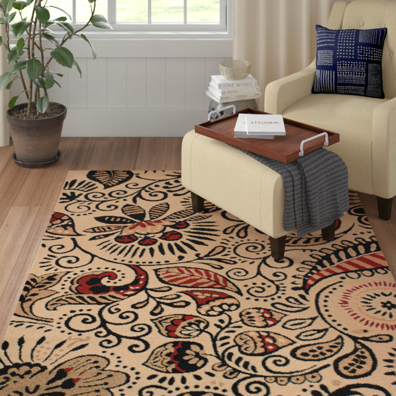Carlile Performance Floral Indoor Rug, Rectangle 5'3" x 7'2"