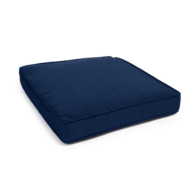 Coussin de siège à soufflet et à cordon avec fermeture à glissière, rempli de fibre de polyester vierge blanche., Indigo