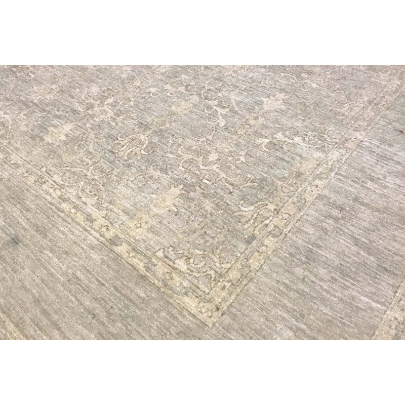 Tapis gris de haute qualité noué à la main