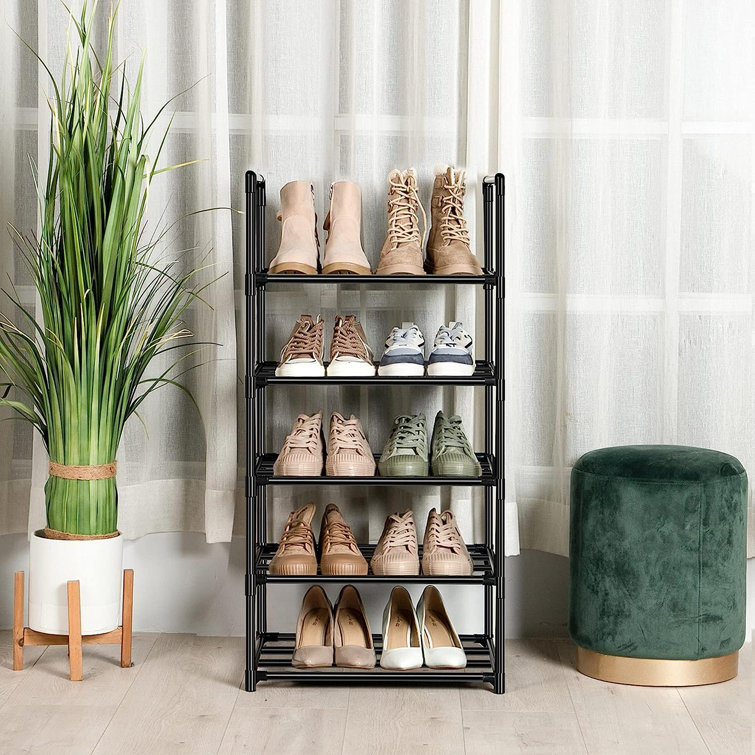 Woodlore Single 1-Tier 5 Pair Shoe Rack